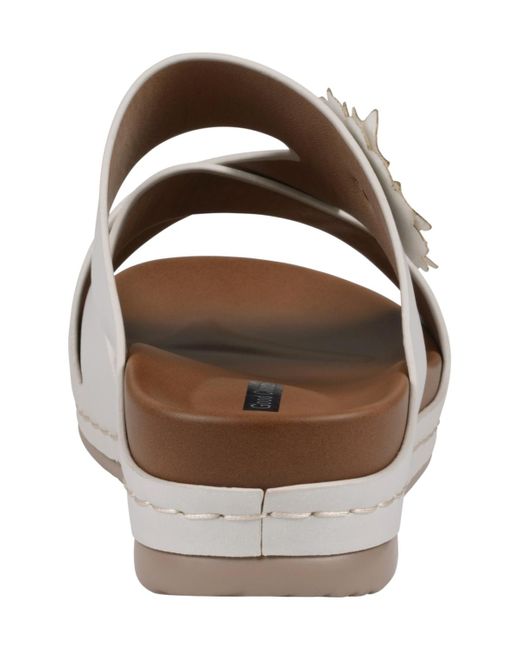 Gc Shoes White Nessie Flower Wedge Sandals