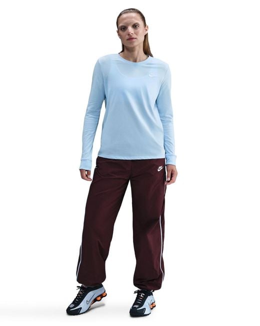 Nike Blue Sportswear Club Cotton Long-sleeve T-shirt