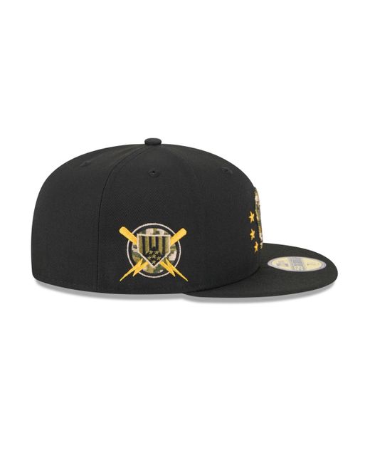 KTZ Black Milwaukee Brewers 2024 Armed Forces Day On-field 59fifty Fitted Hat for men