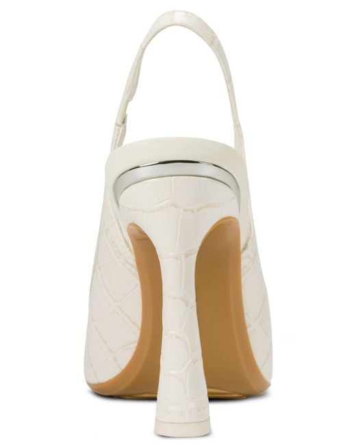 DKNY White Cinette Slingback Heels