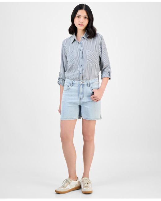 And Now This Blue High-rise Bermuda Shorts