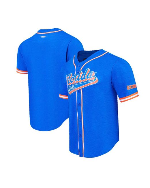 Pro Standard Blue Florida Gators Mesh Full-button Replica Baseball Jersey for men