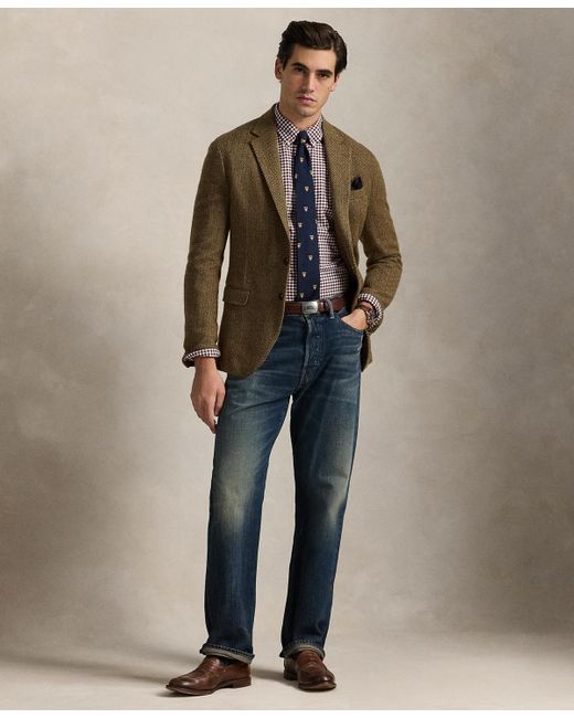 Polo Ralph Lauren Brown Custom-fit Gingham Oxford Shirt for men