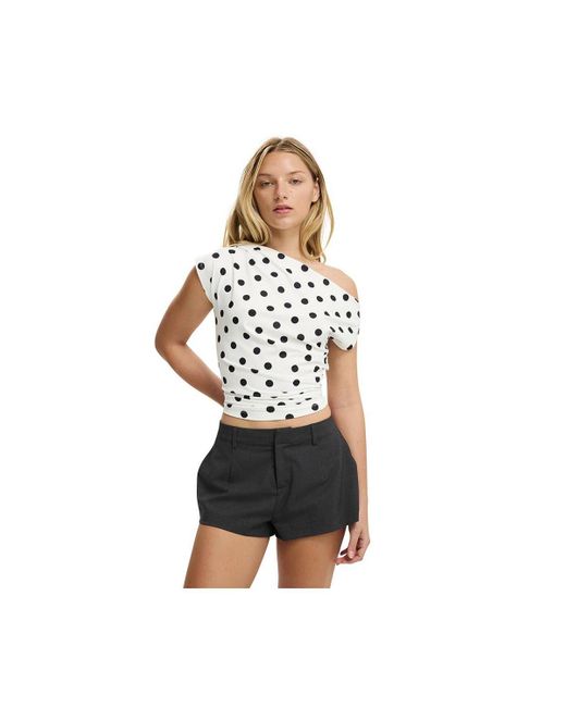 Cotton On Black Georgie Off Shoulder Short Sleeve