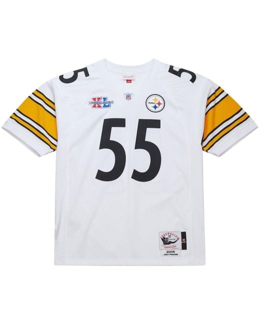 Mitchell & Ness White Â Joey Porter Pittsburgh Steelers 2005 Authentic Throwback Retired Player Jersey for men