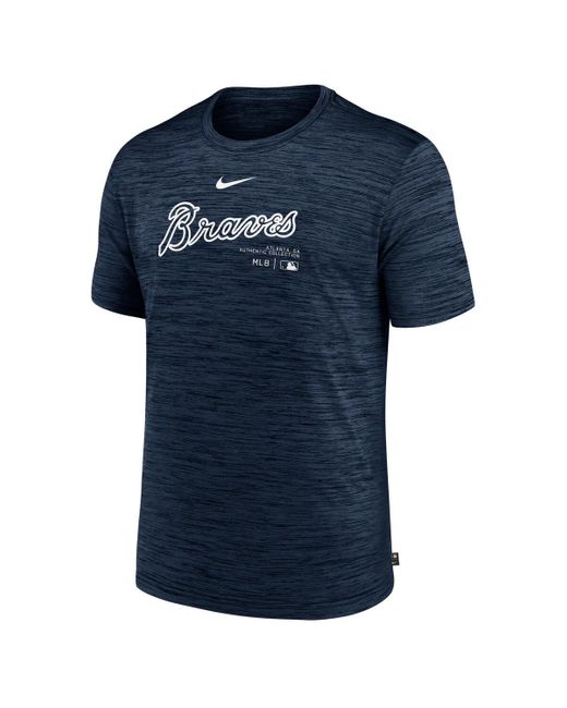 Nike Blue Red Atlanta Braves Authentic Collection Velocity Performance Practice T-shirt for men
