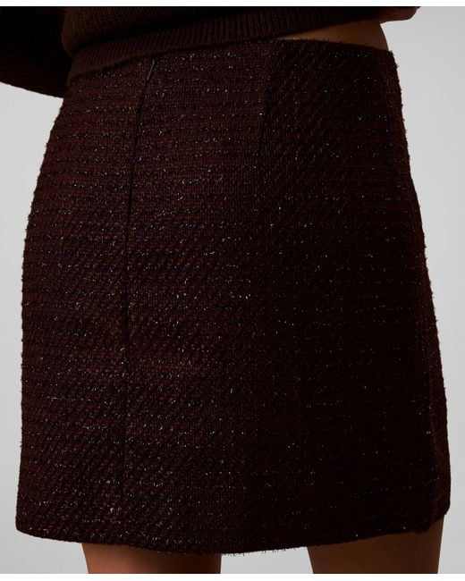 Calvin Klein Black Textured Tweed Mini Skirt