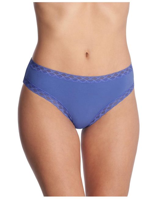Natori Blue Bliss Lace-trim Cotton Brief Underwear 156058