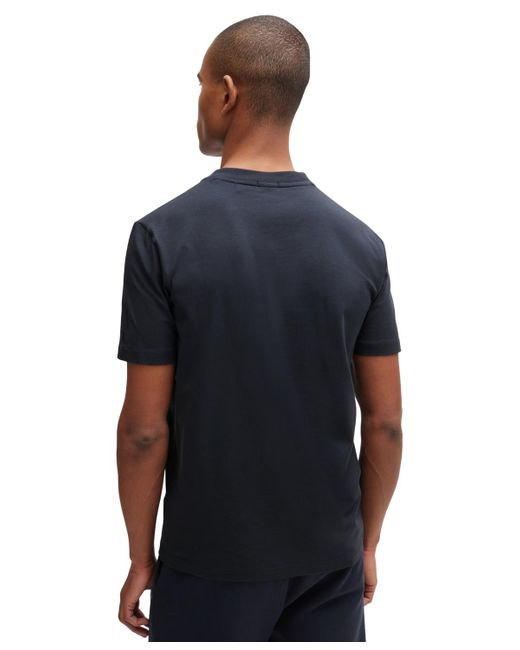 Boss Blue Boss By Contrast Logo Regular-fit T-shirt for men