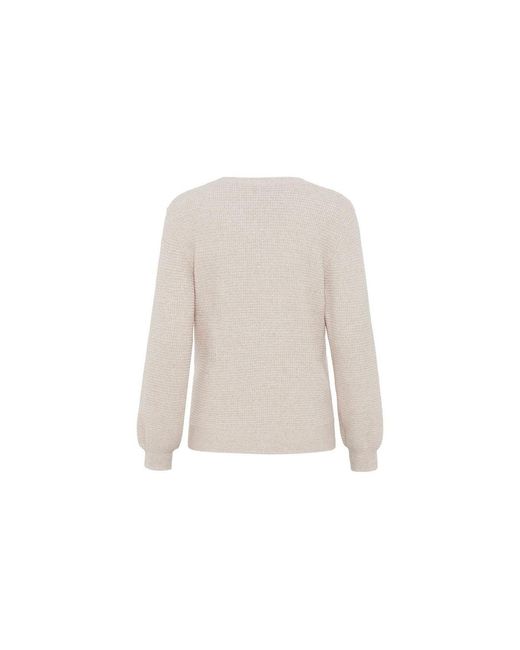 Olsen White Waffle Knit Pullover