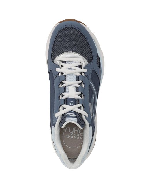 Ryka Blue Rezorb Max Classic Lace Up Walking Sneakers