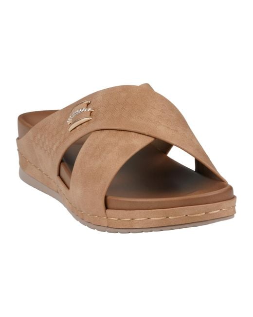 Gc Shoes Brown Carter Slip-on Wedge Sandals