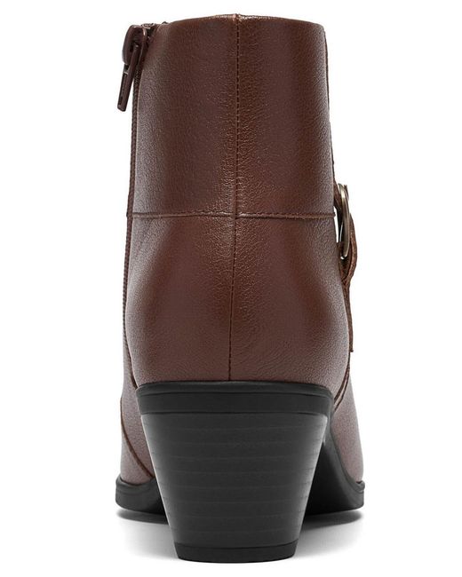 Clarks Brown Emily Block Heel Booties