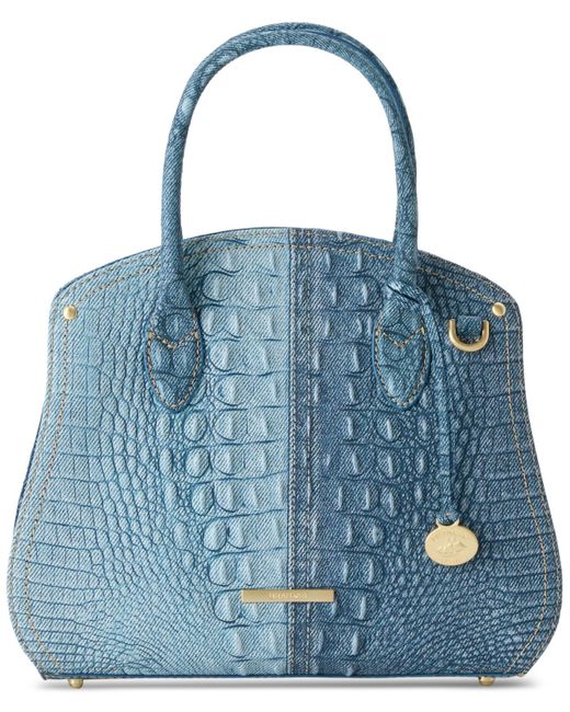 Brahmin Blue Rosetta Secour Medium Leather Satchel