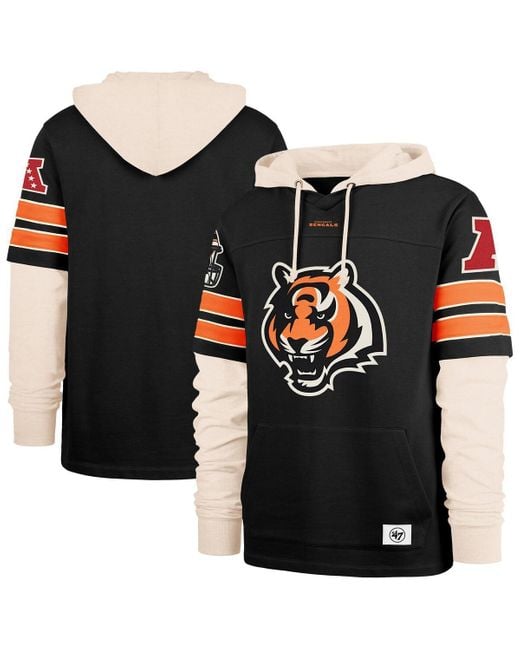 '47 Black Cincinnati Bengals Split Zone Cornerback Duo Hoodie for men