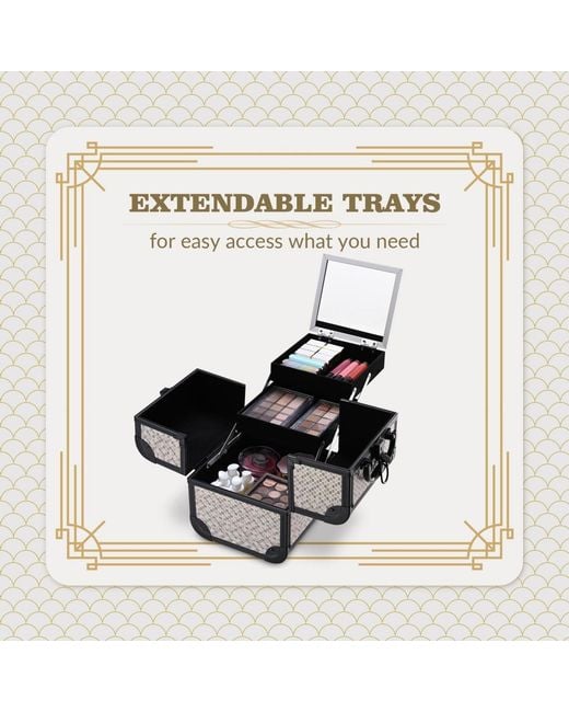 Byootique Gray Makeup Train Case