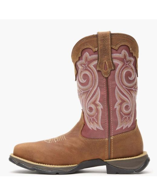 Durango Brown Lady Rebel Work By Waterproof Composite Toe Western Work Boot