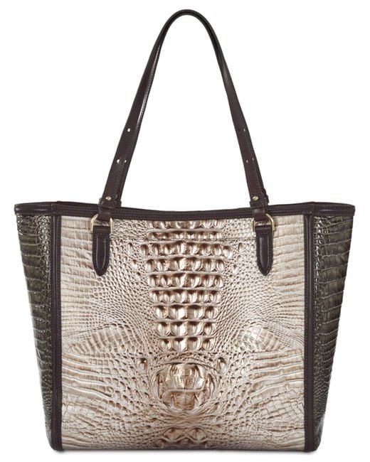 Brahmin Extralarge April Cocoa Ombre Melbourne Leather Tote in Brown