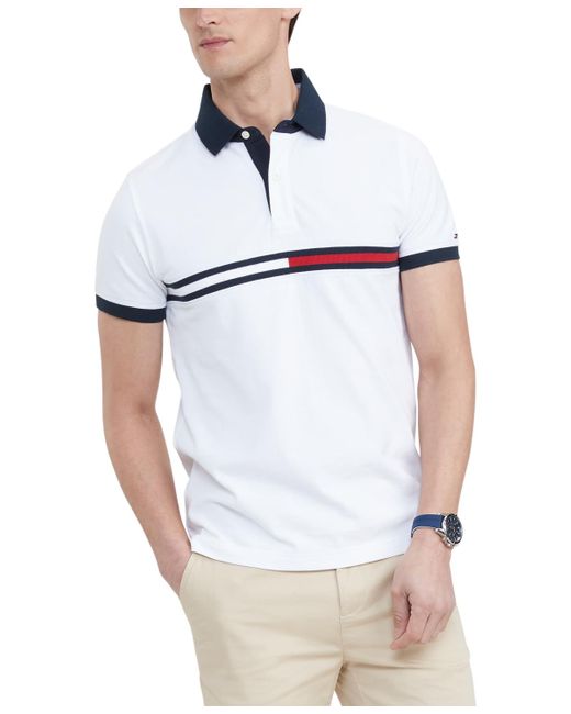Tommy Hilfiger White Big & Tall Tanner Short Sleeve Polo Shirt for men