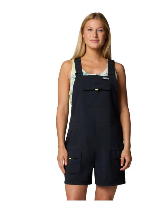 Columbia Black Pfg Open Water Overall Utility Shorts