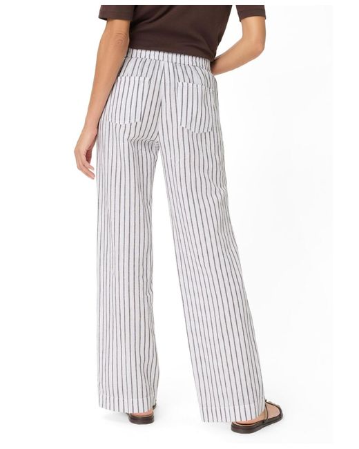 Olsen White Stripe Pull-on Pant