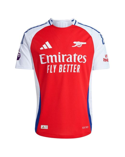 Adidas Red Declan Rice Arsenal 2024/25 Home Authentic Player Jersey for men
