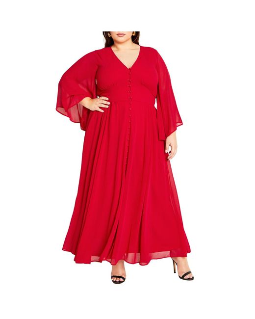 City Chic Red Plus Size Katalina Maxi Dress