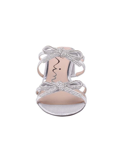 Nina White Georgie Low Block Heel Dress Sandals