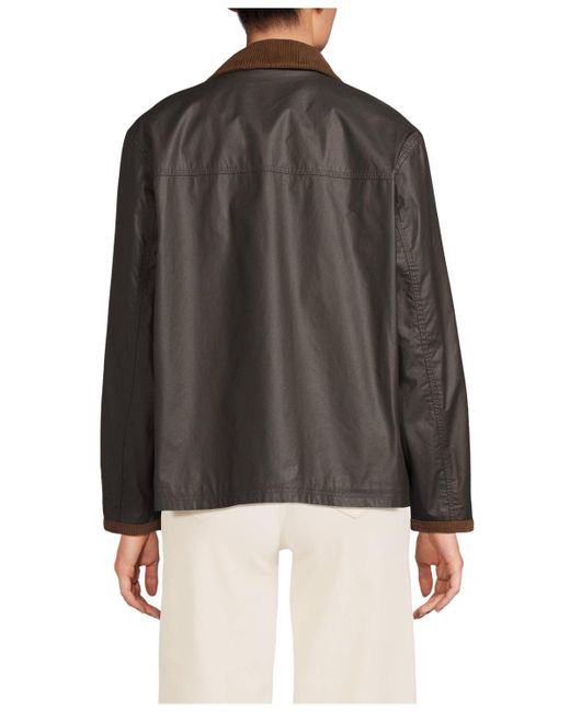 Lands' End Black Waxed Cotton Barn Jacket