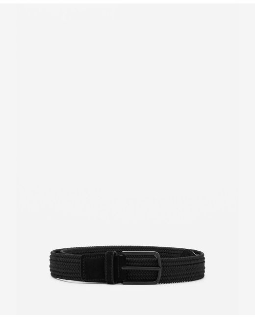 Mango White Braided Elastic Belt for men