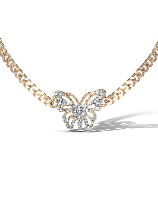 Jessica Simpson Metallic Butterfly Pendant Chain Necklace