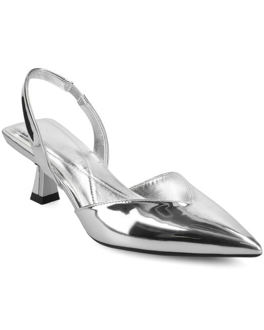 Journee Collection Metallic Fallon Low Pointed Toe Pumps