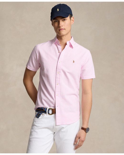 Polo Ralph Lauren Pink Classic-fit Gingham Oxford Shirt for men