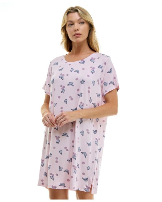 Roudelain Pink Printed Short-sleeve Sleepshirt