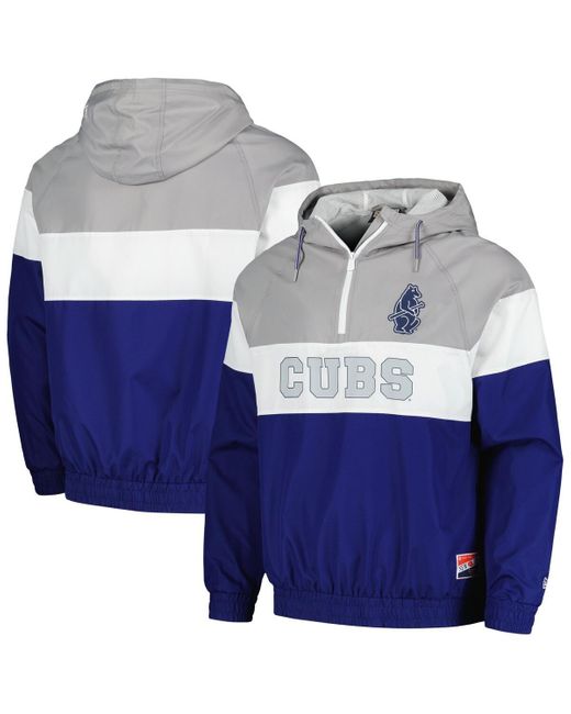 KTZ Blue Chicago Cubs Ripstop Raglan Quarter-zip Hoodie Windbreaker Jacket for men