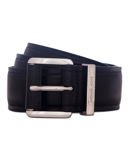 Michael Kors Blue and Black Women\'s Belt Michael Kors Blue Leather Buckle Belt Size S Michael Kors | TLC main image 4