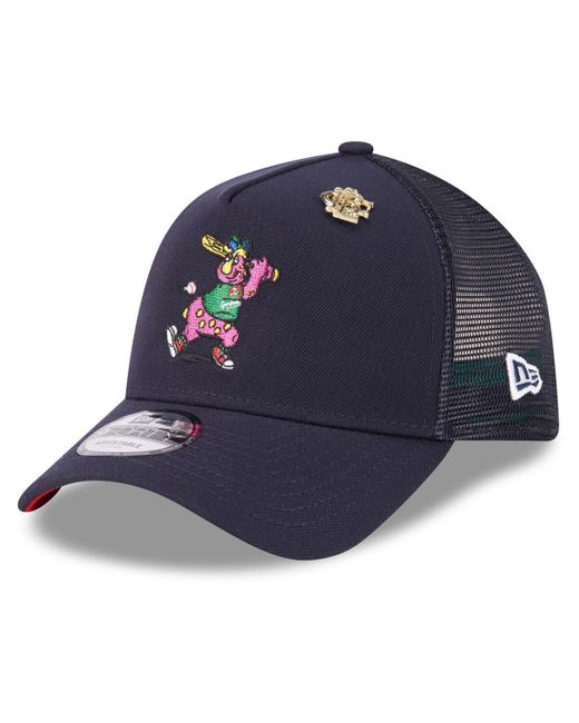 KTZ Blue Cleveland Guardians 2025 Big League Chew A-frame 9forty Adjustable Trucker Hat for men