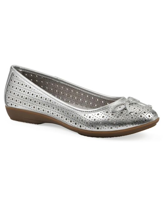 White Mountain Gray Cheryl Ballet Round Toe Flats