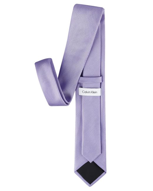 Calvin Klein Purple Silver-spun Solid Tie for men