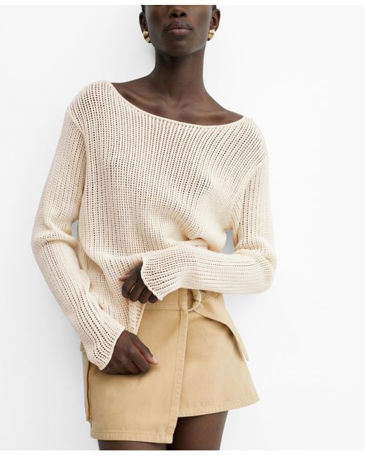 Mango Natural Boat-neck Knitted Sweater