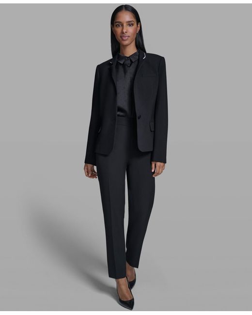 Karl Lagerfeld Black Karl Lagerfeld Reverse Lapel One Button Blazer