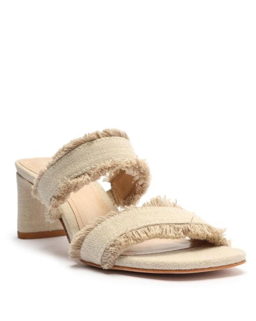 SCHUTZ SHOES Natural Amely Mid Block Sandals