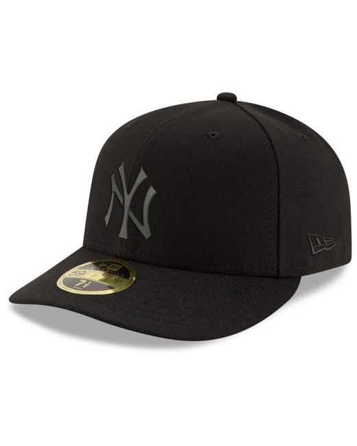 KTZ New York Yankees Triple Black Low Profile 59fifty Fitted Cap for men