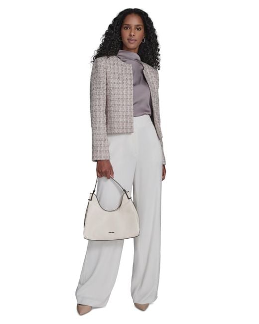 Calvin Klein Multicolor Tweed Open Front Jacket