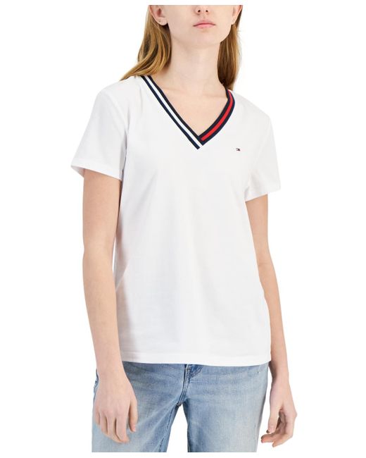 Tommy Hilfiger White V-neck T-shirt
