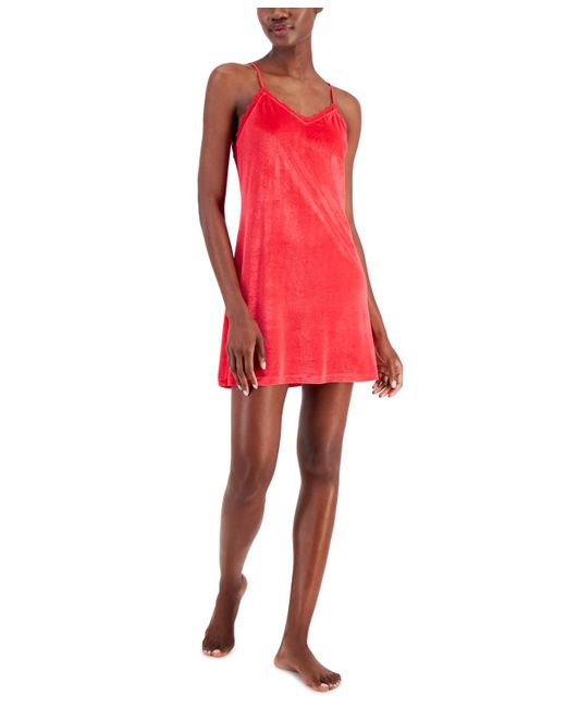 INC International Concepts Red Velour Chemise