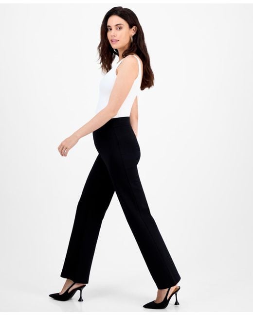INC International Concepts Blue Petite High-rise Bootcut Pull-on Pants