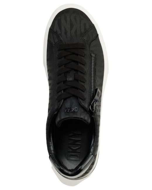 DKNY Black Sarai Lace-up Zip Low-top Sneakers