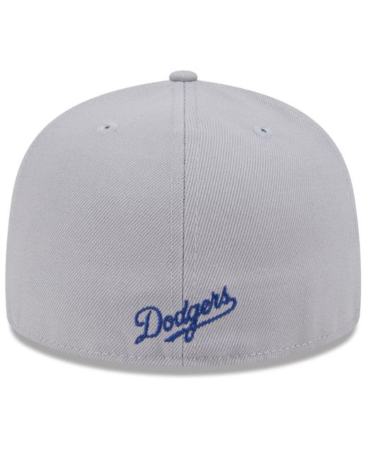 KTZ Blue Royal/gray Los Angeles Dodgers Gameday Sideswipe 59fifty Fitted Hat for men