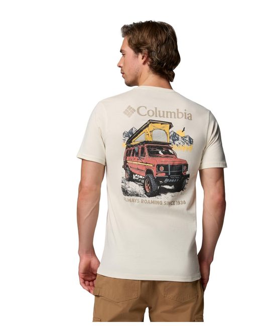 Columbia White Ted Graphic T-shirt for men